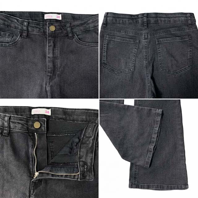 Girls High Waist Soft Stretch Casual Flared Denim Jeans