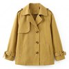 Girls' Cotton MID-Length Loose Windproof Single-Breasted Jacket Trench Coat