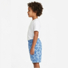 Summer Boys Loose Fit Elastic Waistband Blue Printed Cotton Shorts