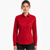 Women's Long Sleeve Custom Embroidery Slim Fit Western Button Shirt