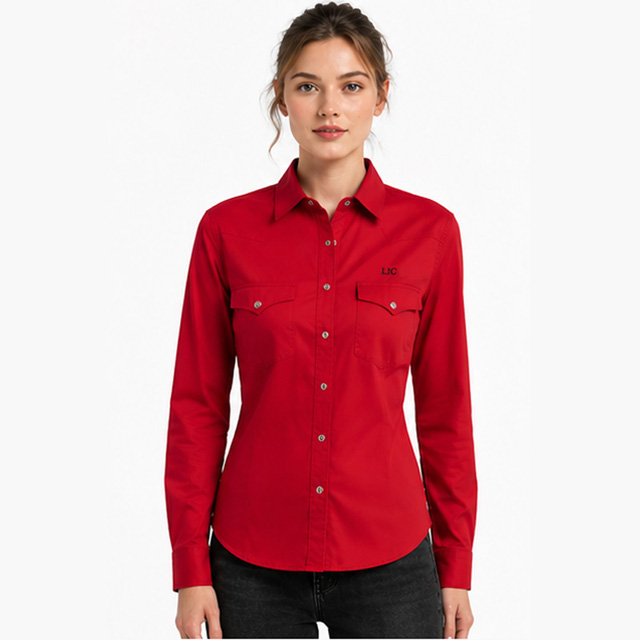 Women's Long Sleeve Custom Embroidery Slim Fit Western Button Shirt