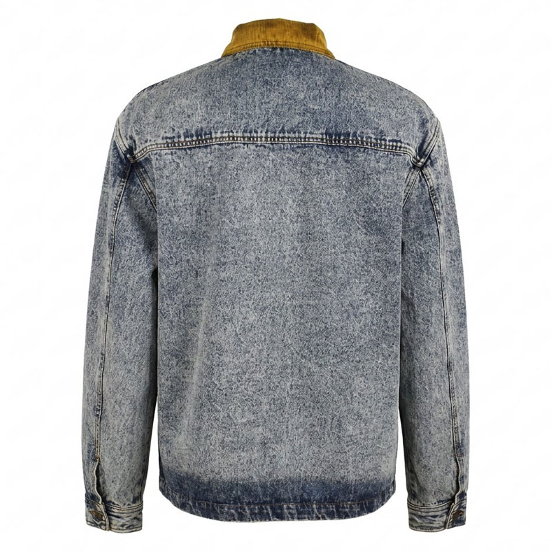 Men's Retro Washed Cotton Denim Long Sleeve Lapel Jacket