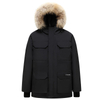 Men's Winter Outdoor Coat Windbreaker Faux Fur Hoody Puffer Duck Down Jacket