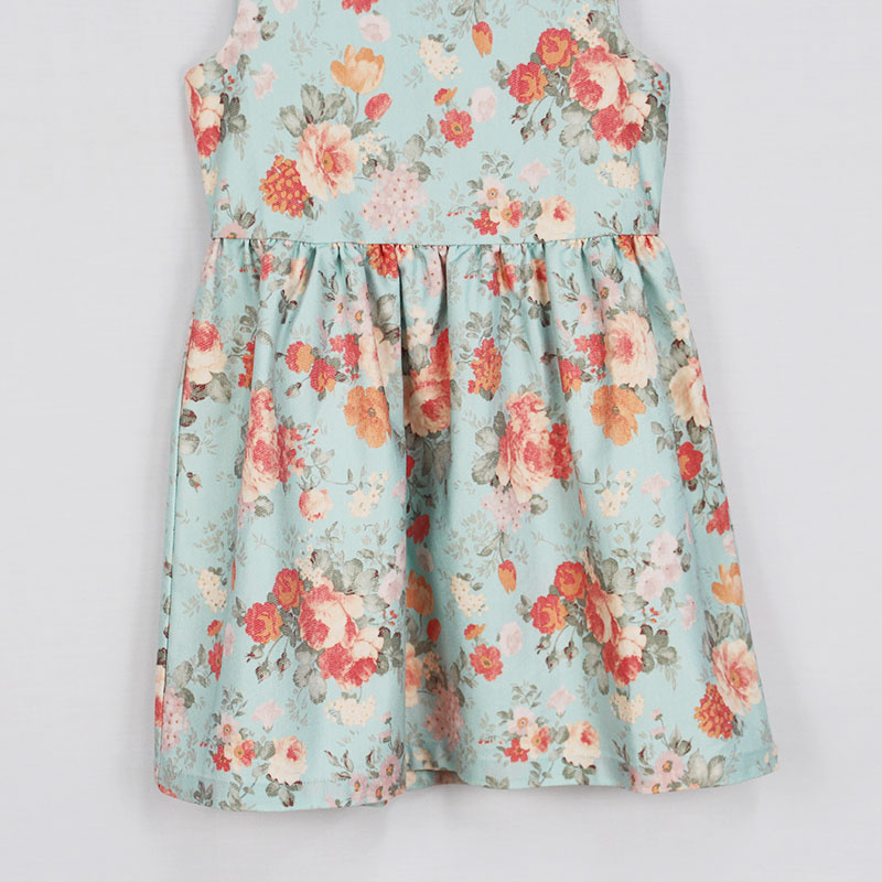 Girls Fashion Princess Print Skirt Kids Summer Scoop Neck Sleeveless Party Dress