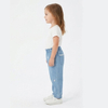 Girls Embroidery Elastic Waist Lightweight Breathable Cotton Denim Jeans