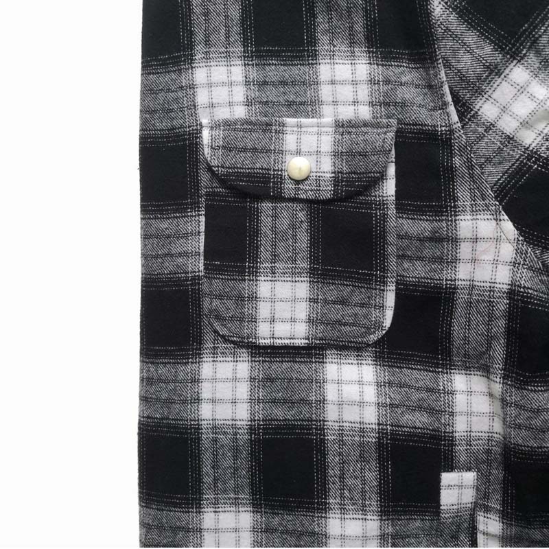 Men's Flannel Plaid Winter Warm Long Sleeve Lapel Padded Coat Jacket