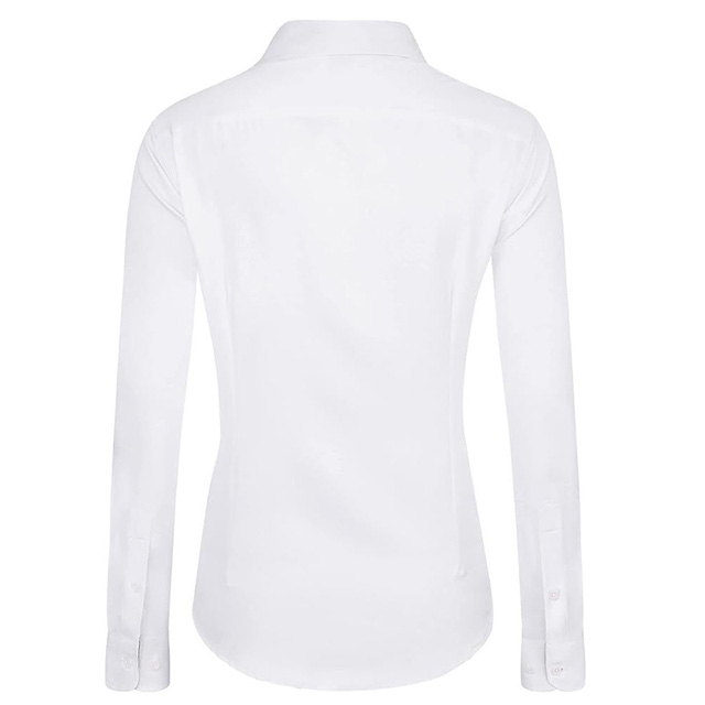 Women Blouse Polyester Office Commuter Long Sleeve Dress Shirt