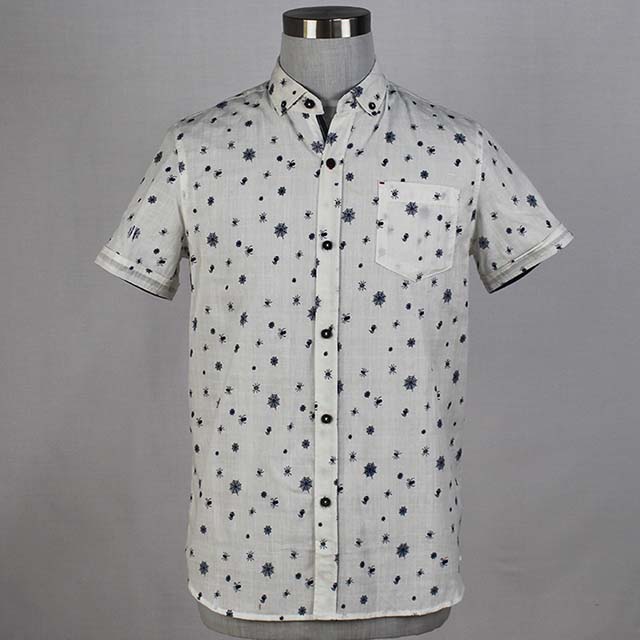 Men Wholesale Custom Print Summer Vacation Short Sleeve Fashion Shirt
