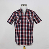 Men Custom Wholesale Summer Short Sleeve Casual Cotton Plaid Shirt