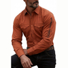 Men Custom Cotton Spandex Western Long Sleeve Shirt with Embroidery