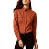Women Custom Embroidery Cotton Versatile Western Button Shirt