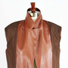 Women's Brown PU Leather Fashion Plus Size Loose Fit Blazer Suit