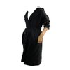 Womens long black jacket with hood 