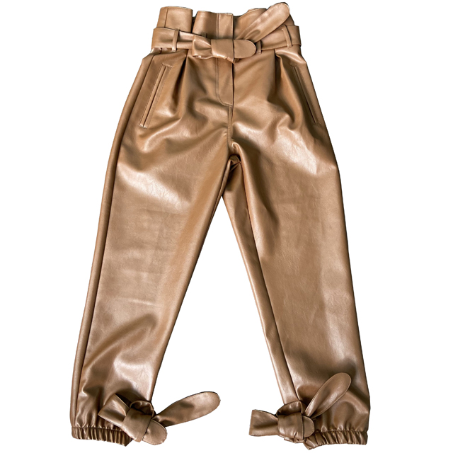 PU pants brown color