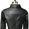 Polyester Black PU Coating Fur Biker Jacket Coat with Shank Buttons for Ladies