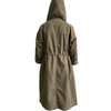 Olive Green Long Jacket Dust Coat Hooded Long Coat for Women