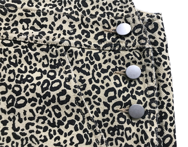 Fashion leopard print overall shorts womens 