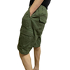 Men's fashion woven cotton olive color cargo pants shorts