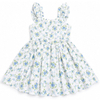 Girls Sleeveless Floral Print Cotton Strap A-Line Dress