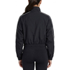 Women's Striped Sports Stand Collar Cropped Zipper Outdoor Running Jacket