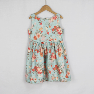 Girls Fashion Princess Print Skirt Kids Summer Scoop Neck Sleeveless Party Dress
