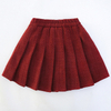 Girls Christmas Red Holiday Suit Elastic Waist Fashion Princess Thick Pleat Skirt