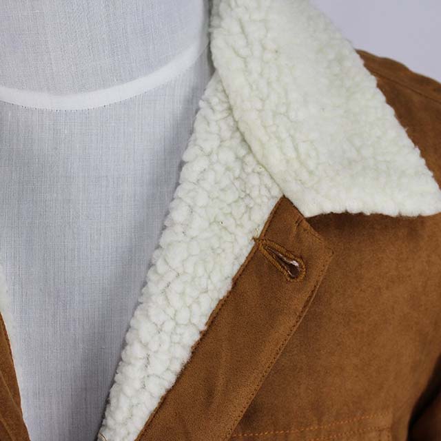 Men's Fashion Winter Suede Trucker Jacket with Sherpa Lining