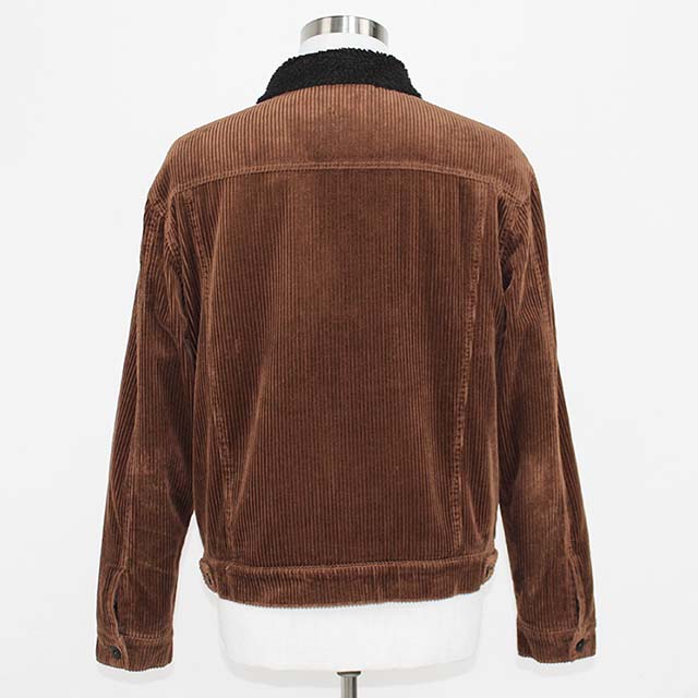 Men's Casual Corduroy Winter Trucker Jacket with Sherpa Lining