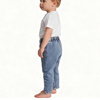 Kids Custom Embroidery Elastic Waist Straight Leg Denim Lined Jeans