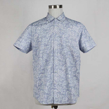 Men Summer Paisley Print Short Sleeve Casual Cotton Shirt