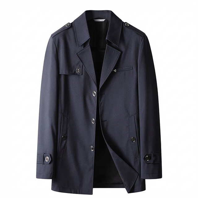 Men's Spring Autumn Lapel Single-Breasted Business Casual Windbreaker