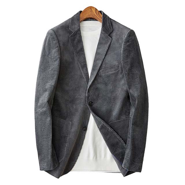 Vintage Corduroy Spring Autumn Single-Breasted Casual Business Suit for Men