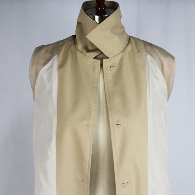 Women's Splicing Effect Windproof Khaki Trench Coat with Waist Belt