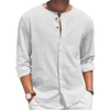 Men's Custom Wholesale Cotton Linen Long Sleeve Summer Beach Shirt