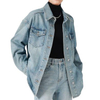 Women Autumn Retro Plus Size Denim Shirt Jacket